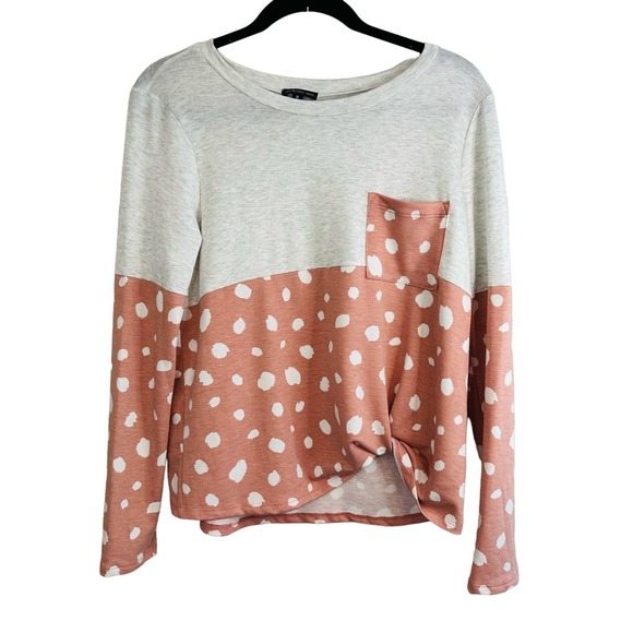MMC Tops - MMC Women's Gray Brown Crew Neck Long Sleeve T-Shirt Size Medium